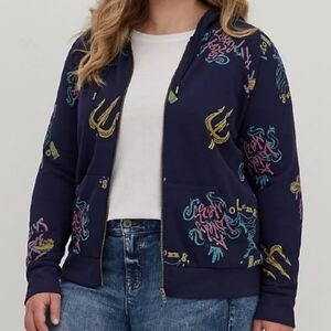 Torrid Disney Villain Antivday Ursula Hoodie Jacket Blue 2X